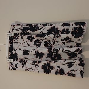 Black, pink and white floral skirt
